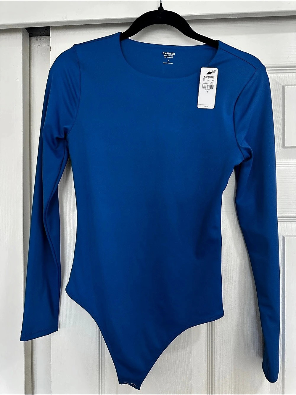 Express Body Contour High Compression Crew Neck Long Sleeve Bodysuit High
